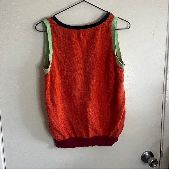 LOFT Ann Taylor Bright Colorblock Scoop Neck Tight Knit Sweater Tank Top - Picture 6 of 6